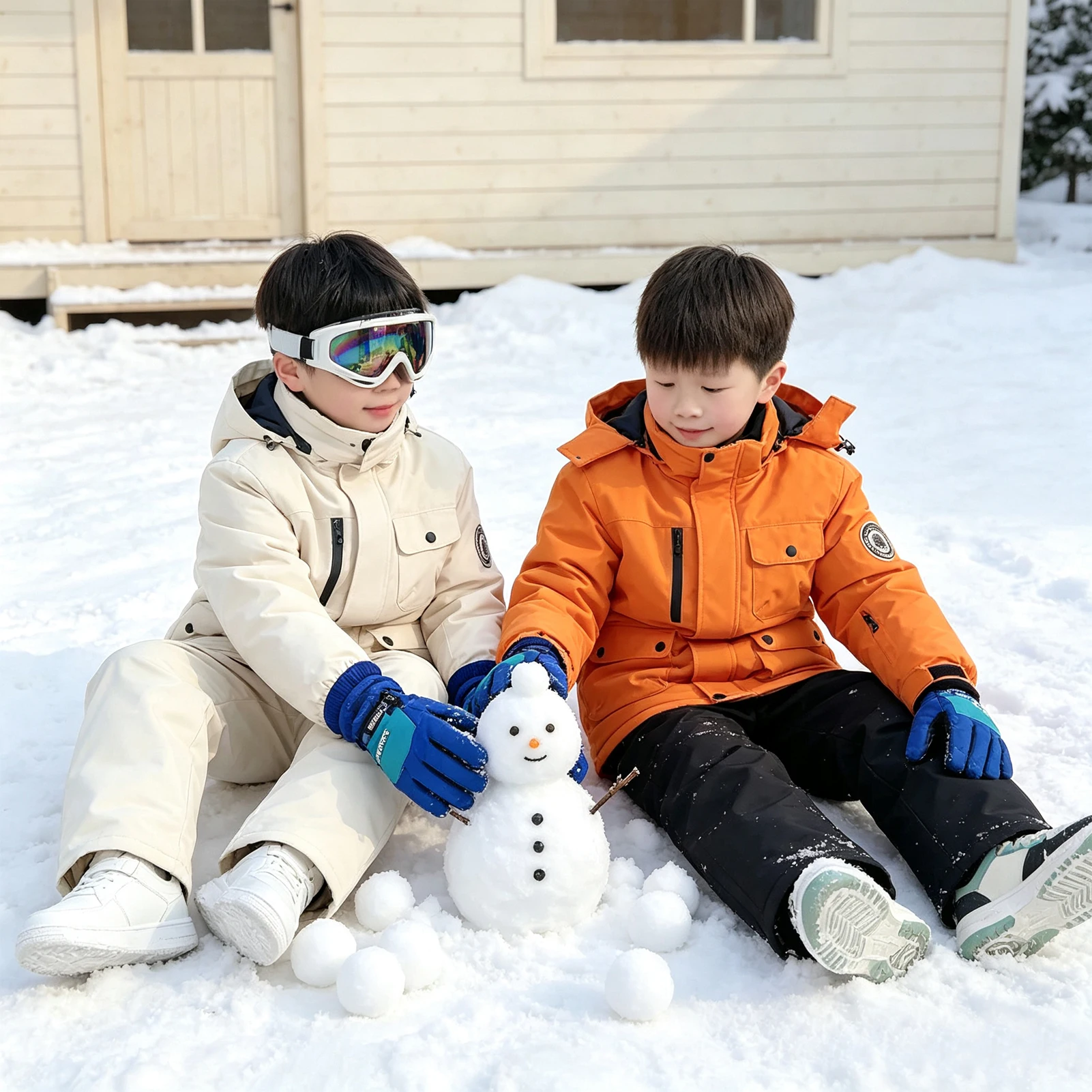 -30 Degree Girls Snowsuits,Boys Snow Jacket Snow Bib Pants,2-Piece Kids Skiing Suit,Warm Children's Snowboarding Wear for Winter