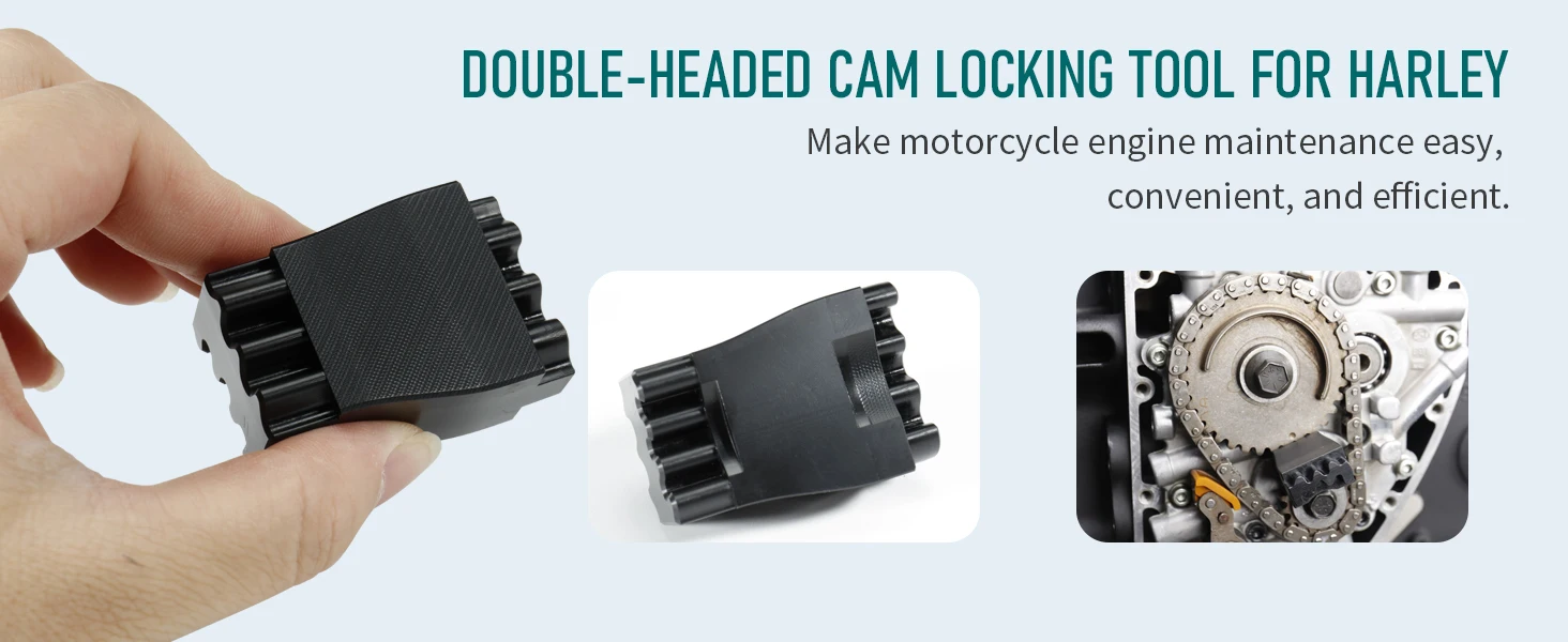 Doppelkopf-Nockenwellen-Verriegelungswerkzeug für Harley 1999-2017 Twin Cam, 2017-2024 M8 Milwaukee 8 Motoren, 1999-2006 Dyna – Detail 5