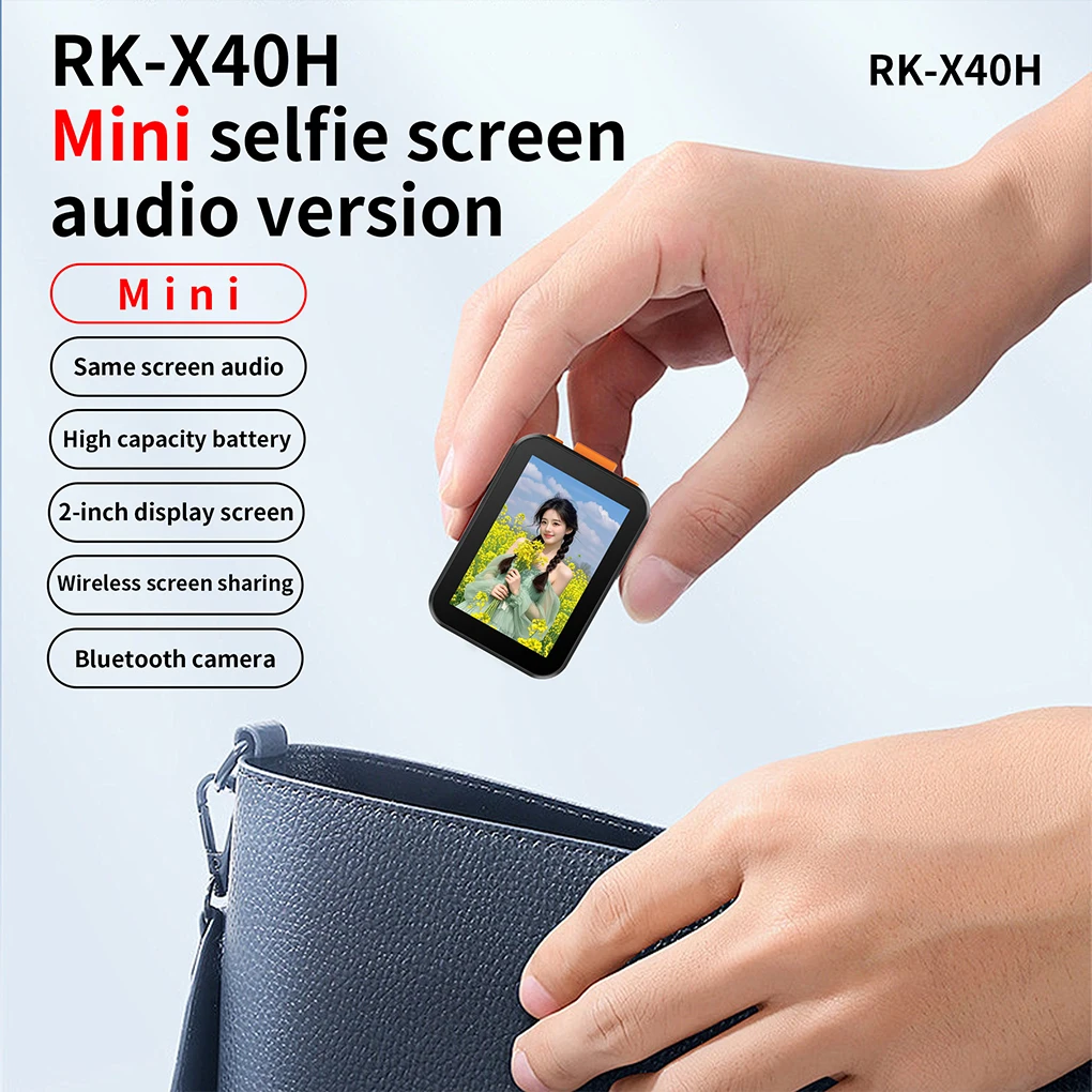 Mini Portable Screen Selfie Phone Screen For iphone Vlog Selfie monitor with Sound Projection Bluetooth Remote Photography