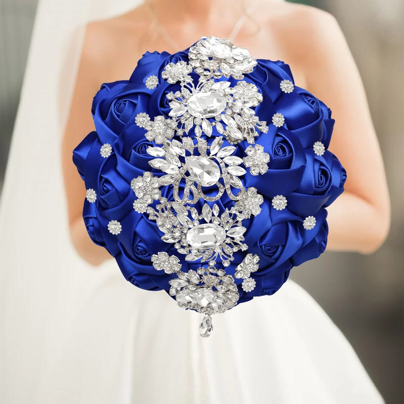 

1pc/lot Royal Bridal Wedding Bouquet Artificial Ribbon Rose