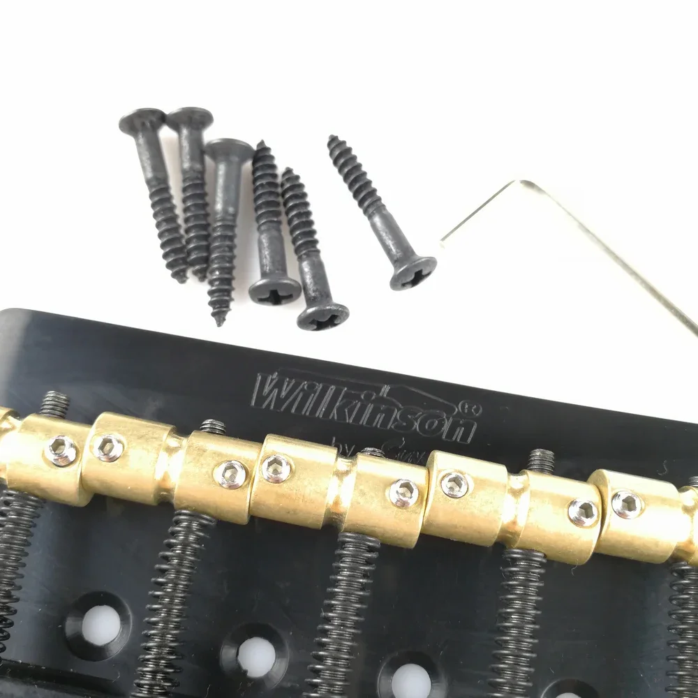 Wilkinson WBBC5 Five 5 Strings Electric Bass Bridge With Brass Saddles For Precision Jazz Bass Chrome Silver Black