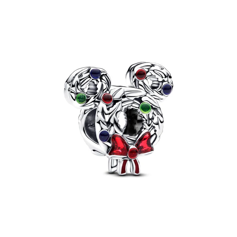 Disney Minnie Mouse Silhouette Dangle Charm Fit Original Pandora Bracelet Love Bow Sparkling Bead Pendant Jewelry Gift