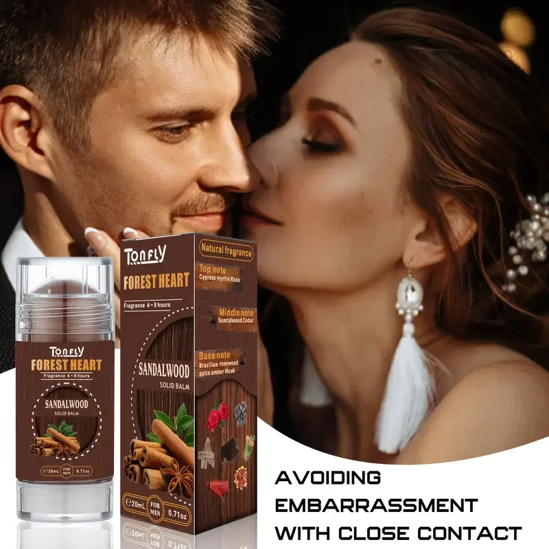 

Men's Sandalwood Solid Perfume Stick Alcohol-Free,Long-Lasting Fragrance,Portable Wood Solid Perfume Fragrance, Release Charm