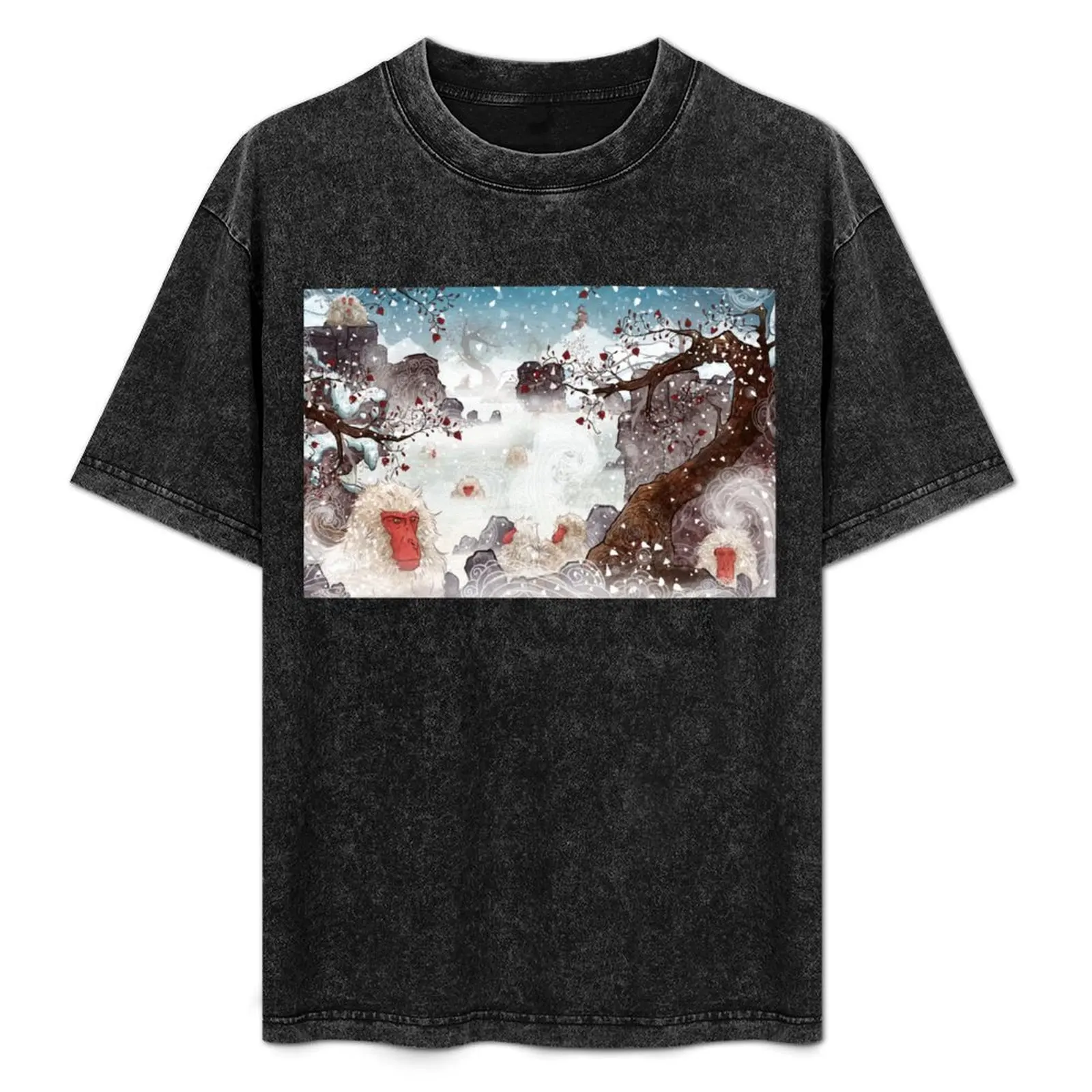 Soaking Japanese Snow Monkeys T-Shirt graphic t shirt vintage graphic shirts customs Men's t-shirts