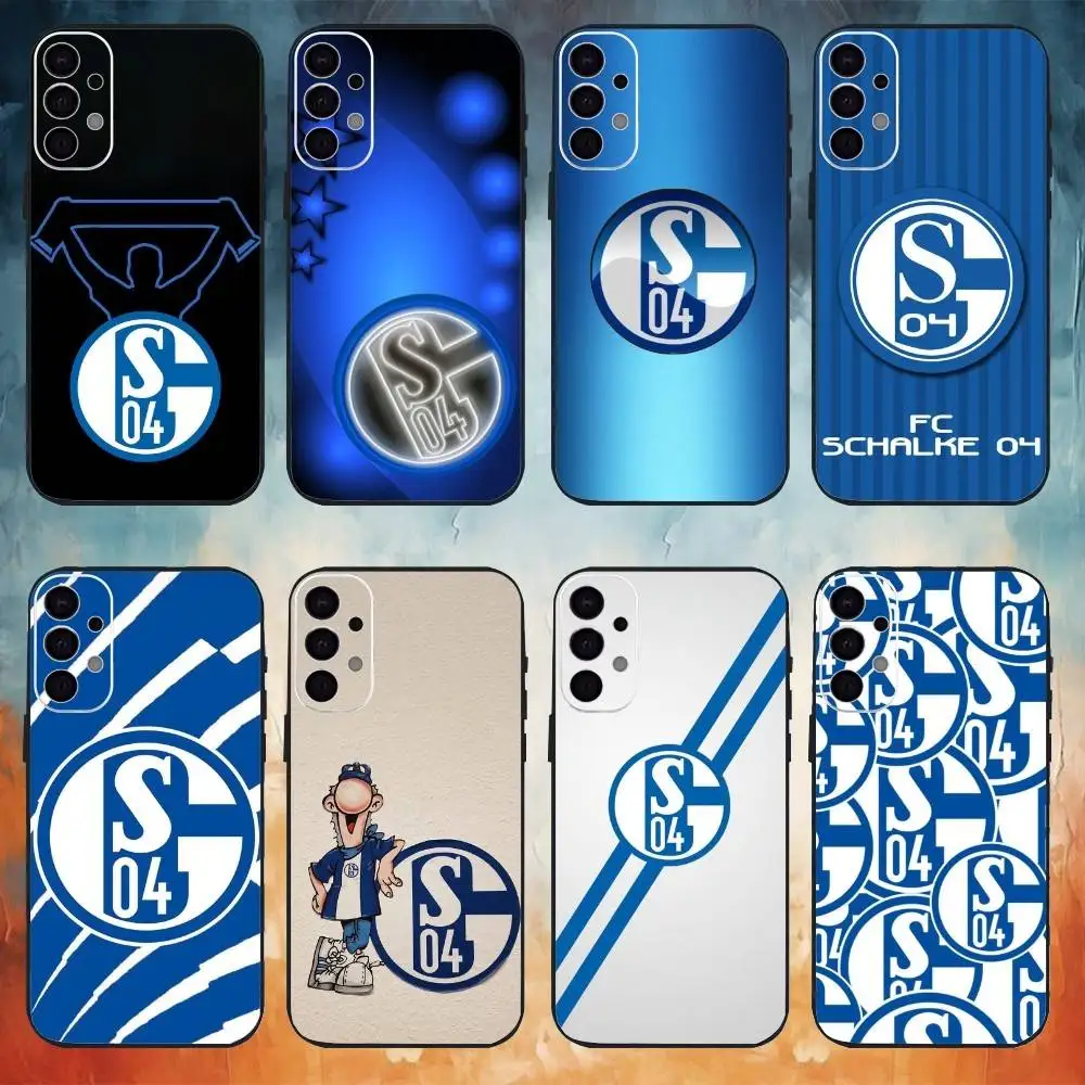 

S-Schalke 04 team Phone Case For Samsung S26,25,24,23,22,30,21,10,9,Ultra,Plus,Lite Black Soft Case