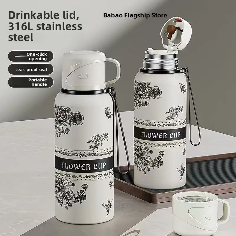 stainless-steel-insulated-water-bottle-large-capacity-portable-sports-outdoor-men's-style-flower-design-beverage-container