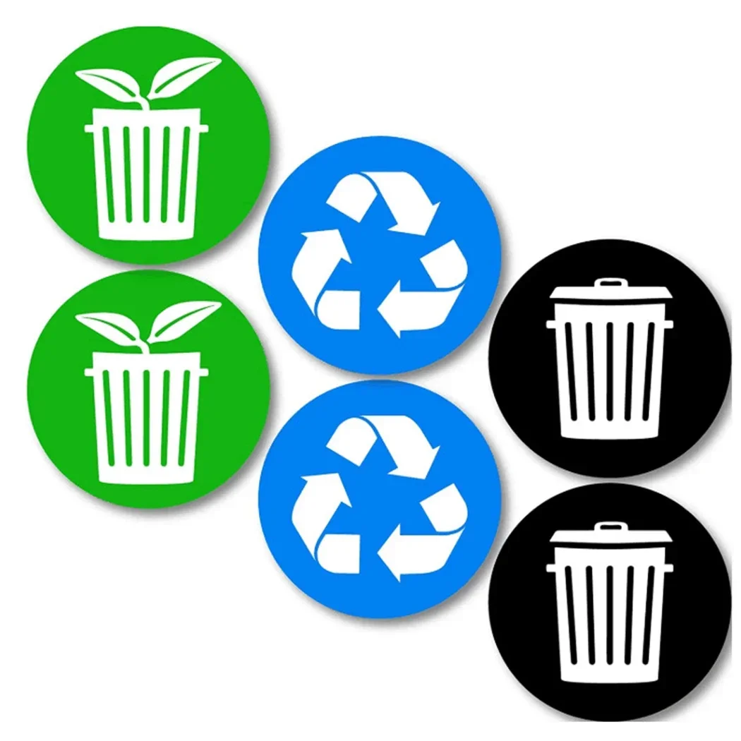 12 قطعة سلة المهملات إعادة تدوير ملصق سلة المهملات الشارات Wheelie بن ملصق فينيل ملصقات القمامة ملصق مائي منزل بن التسمية الفينيل مقاوم للماء #5