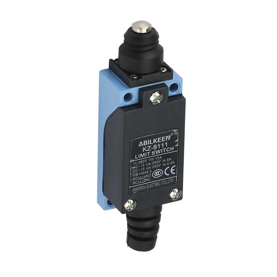 ABILKEEN KZ-8111 Push Plunger Type Limit Travel Switch Short Stroke Momentary Limiting Travel Switch 2NO+2NC 250VAC 10A For CNC