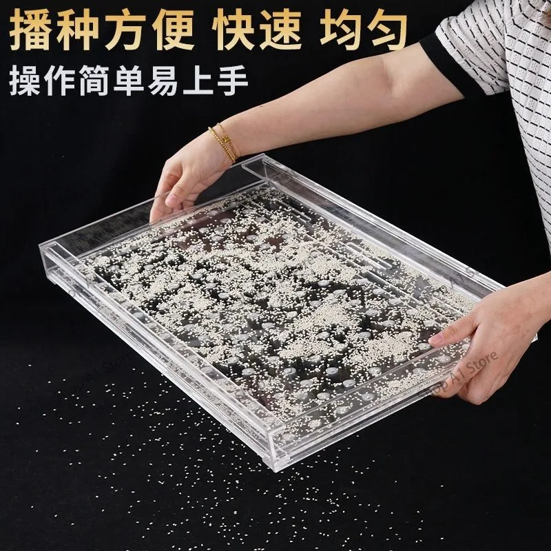 Acrylic Manual Seed Sower 32/50/72/98/105/162/200  Holes - Efficient Seeding Tool for Seedling Tray Garden Nursery Planting