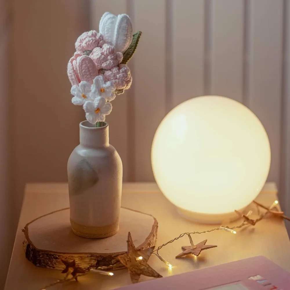 بطانية باقة زهور كروشيه مصنوعة يدويًا، توليب كروشيه، باقة زهور محفوظة، هدايا للمعلمين للنساء، زهرة التخرج