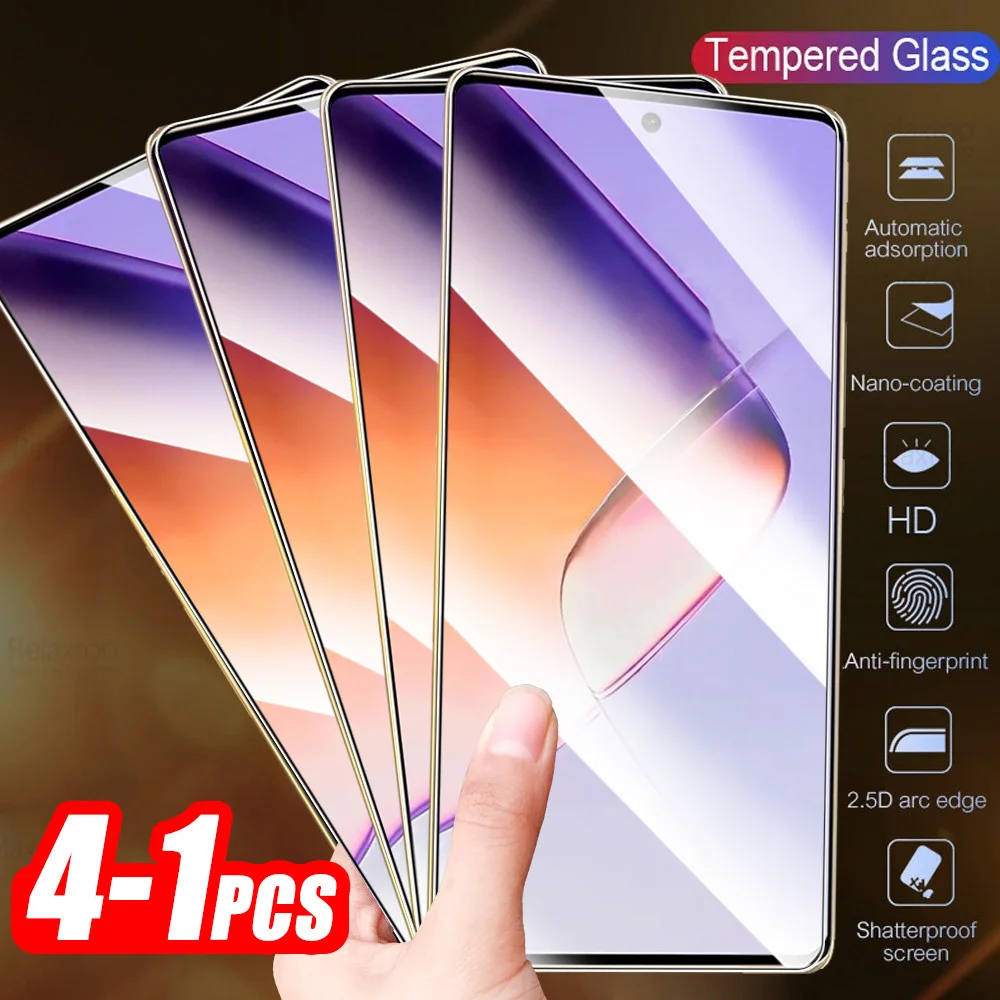 1-4Pcs Full Cover Tempered Glass For Infinix Note 40 Screen Protector For Infinix Note 40 Note40 4G 6.78'' Armor Protective Film