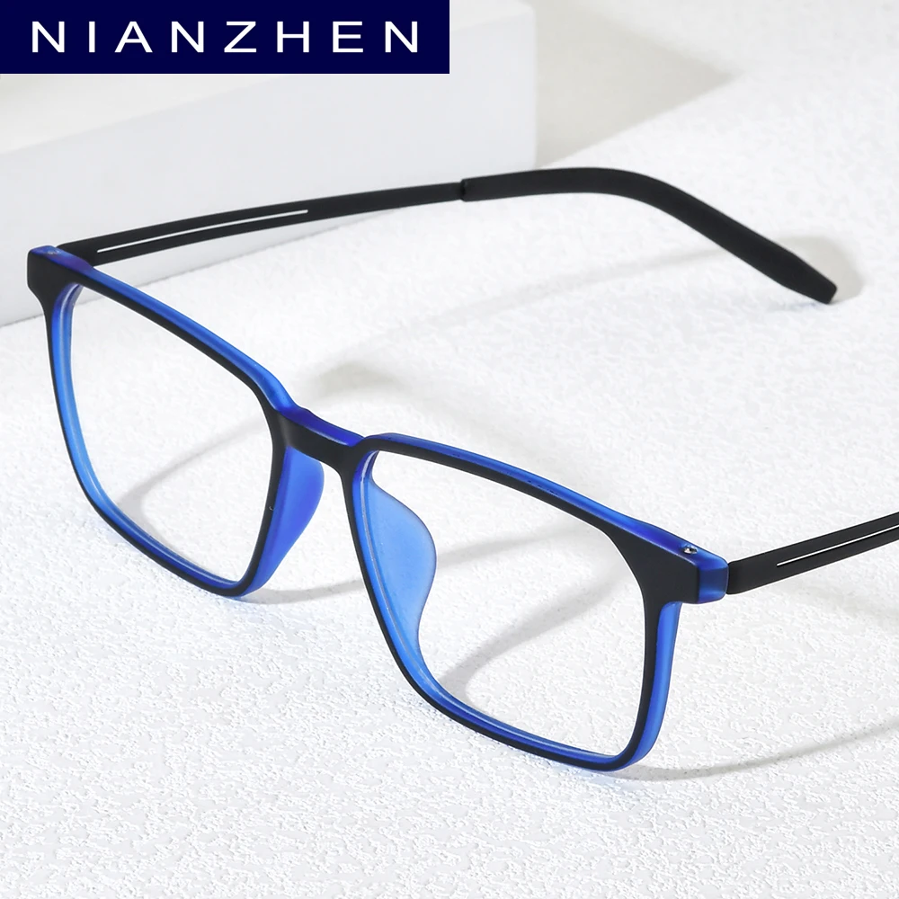 NIANZHEN TR90 Titanium Glasses Frame Men 2026 New Square Brand Design Eyeglasses Ultralight-Weight Retro Eyewear Spectacles 8878