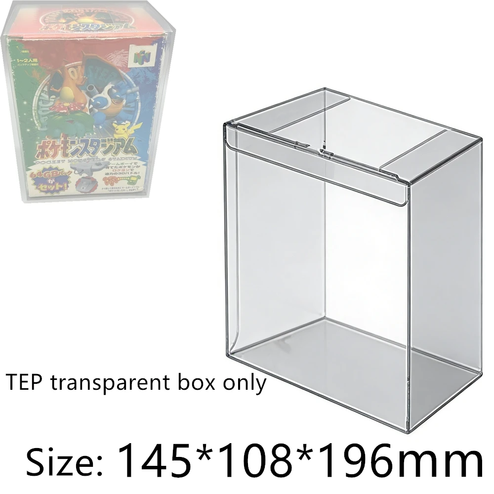 Transparent Box Protector For Pokémon Stadium Transfer Pak Bundle/N64 Collect Boxes PET Storage Game Shell Clear Display Case