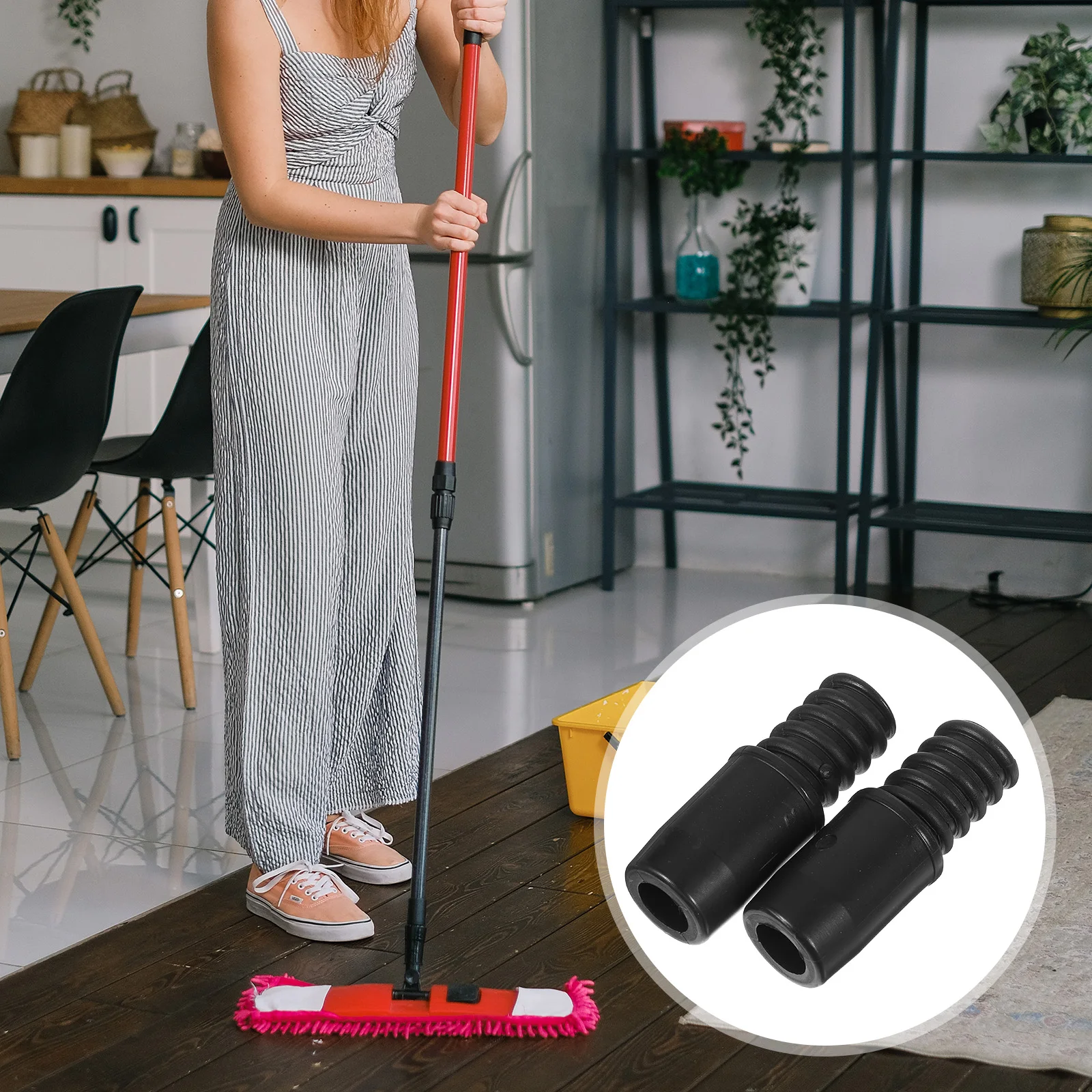 

2 Pcs Threaded Connector Pole Adapter Telescopic Rod Handle Broom Ends Plastic Broomstick