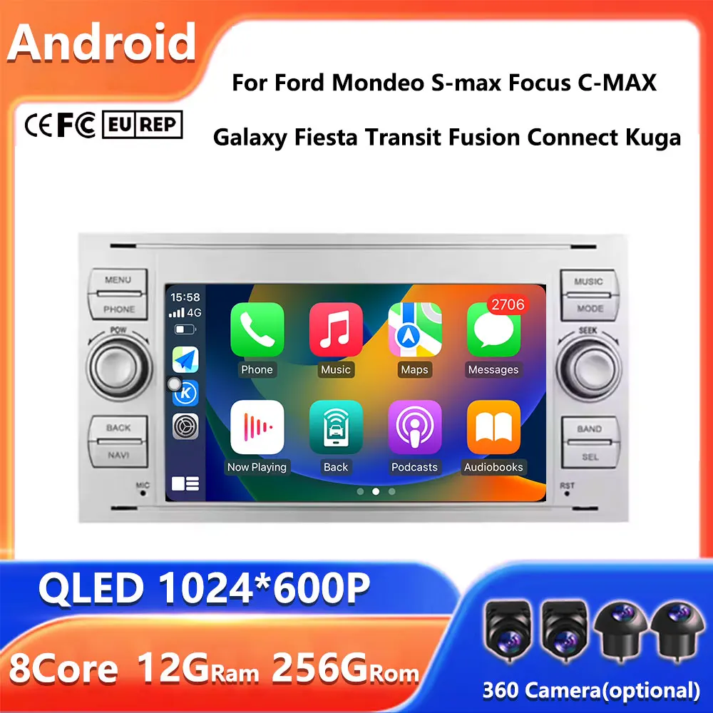

7-дюймовый DSP Carplay автомобильный радиоприемник с GPS для Ford Mondeo S-max Focus C-MAX Galaxy Fiesta Transit Fusion Connect Kuga мультимедийный видеоплеер