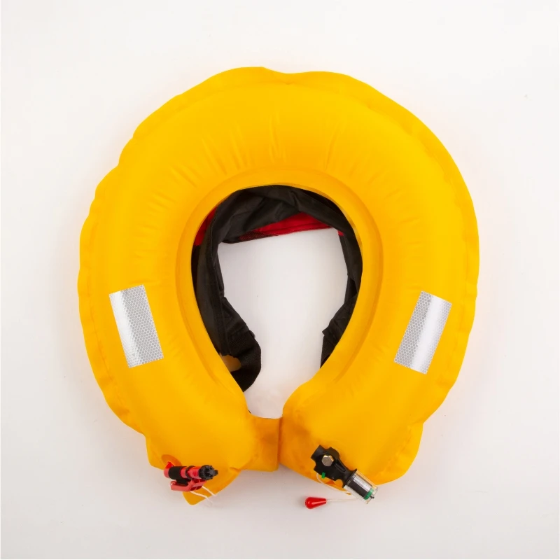 Inflatable Life Jacket, Manual Life Belt Pack with Zippered Pocket, Round Buoys for Rafting, Surfing, Fishing, Buoyancy 100N