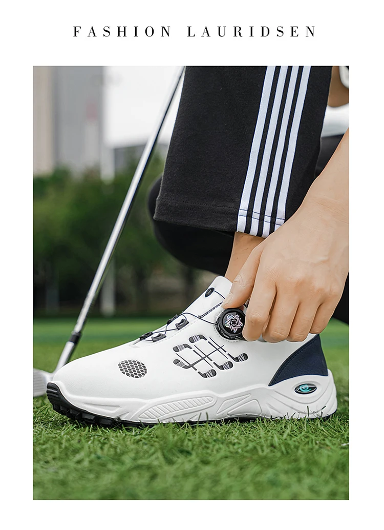 Herren-Golfschuhe für Herbst und Sommer, mit dicken und flexiblen Sohlen, bequem und atmungsaktiv, mit praktischem Twist-Lock-Design, geeignet für den täglichen Freizeitgebrauch, Golf, Outdoor-Sport und andere Aktivitäten – Detail 12