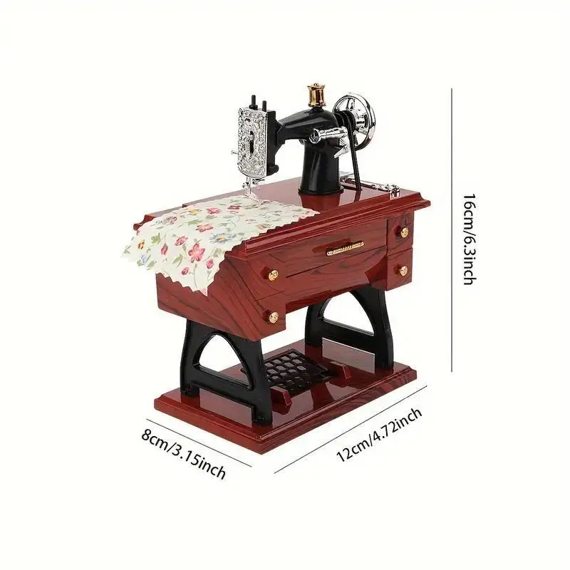 Vintage Sewing Machine Design Music Box, Retro Sewing Machine Music Box,Home Decor Ornament, Ideal Gift for Birthday & Christmas