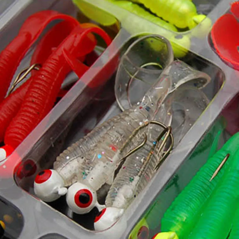 21Pcs/Set Fishing Lures Set Artificial Swimbait Metal Jig Spoons Soft Lure Fishing Silicone Bait Fishing Tackle Accessories