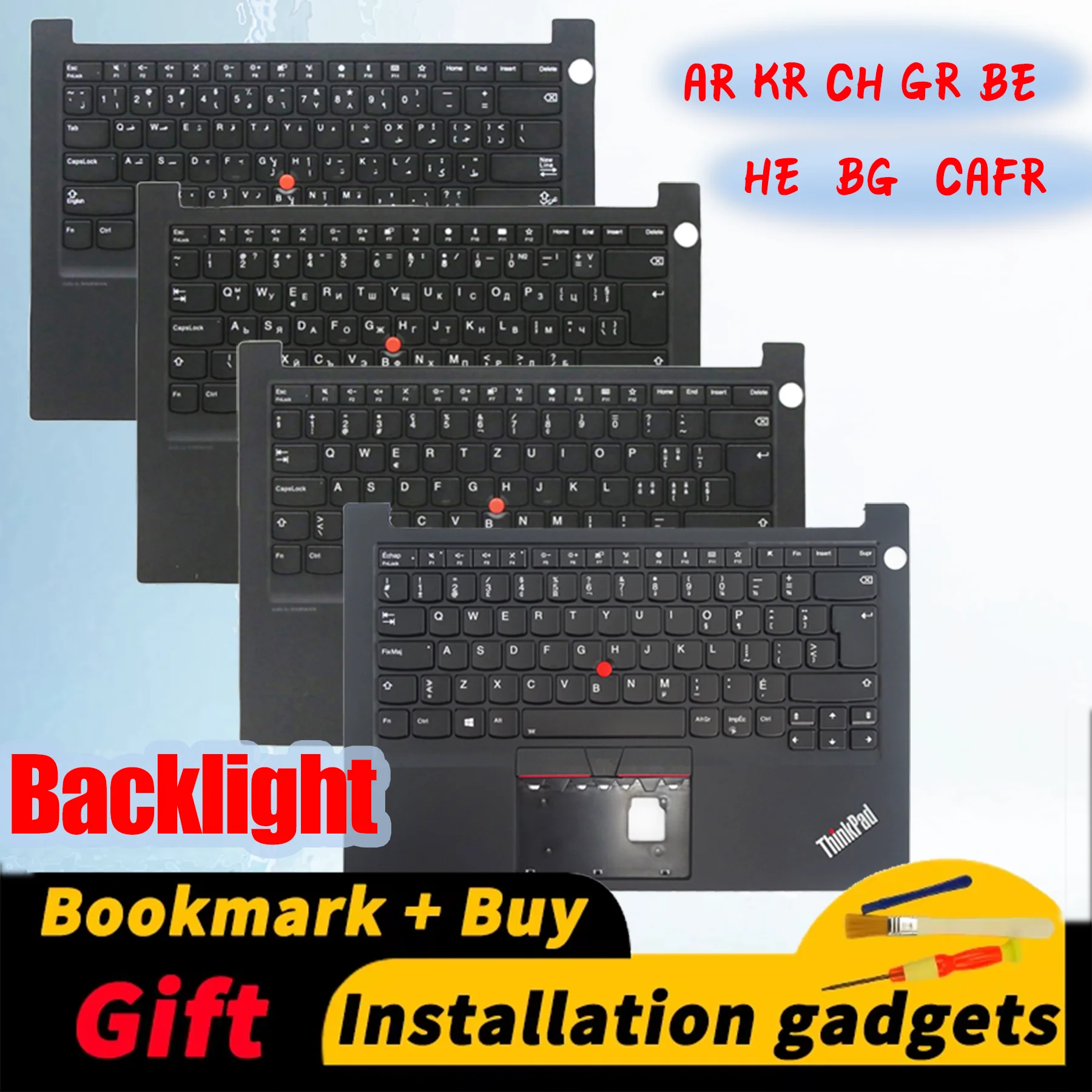 

Arabic Bulgarian Switzerland Greece Hebrew Korean Canadian French Belgian for Lenovo ThinkPad E14 Gen1 C Cover Backlit Keyboard