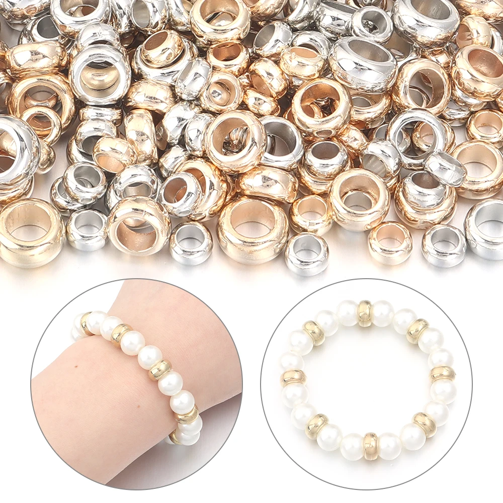 20/30/100Pcs Heart Flower Shaped CCB Beads KC Gold Color Loose Spacer Beads For Jewelry Making Pendant Bracelet DIY Accessories