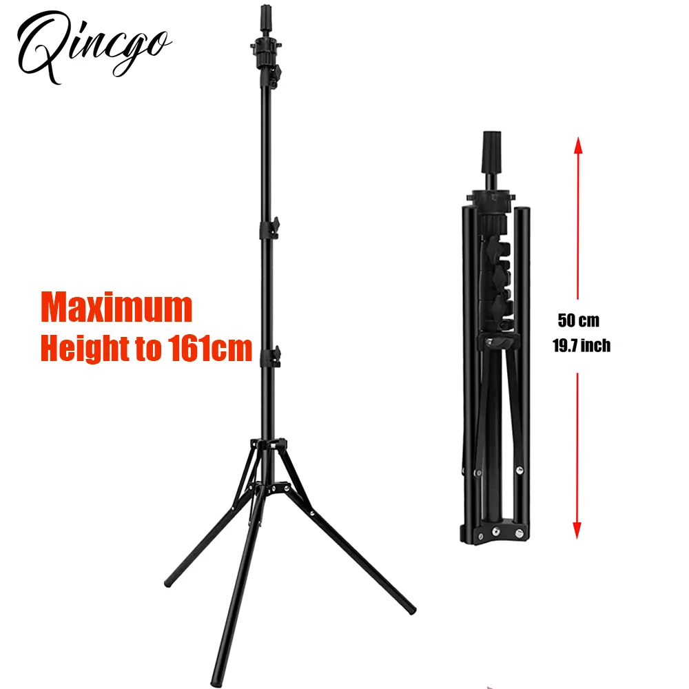 Hairdressing Training Tripod Stand 161cm Wig Head Stand Tripod Mannequin Canvas Block Head Manikin Head Tripod For Hair Styles