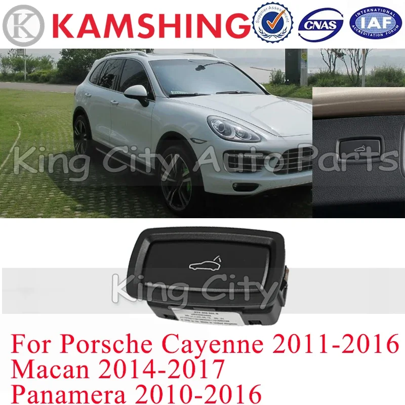 

CAPQX For Porsche Cayenne 2011-2016 Macan 2014-17 Panamera 10-16 Rear Trunk Lock Switch Tailgate Car Trunk Switch Release Button