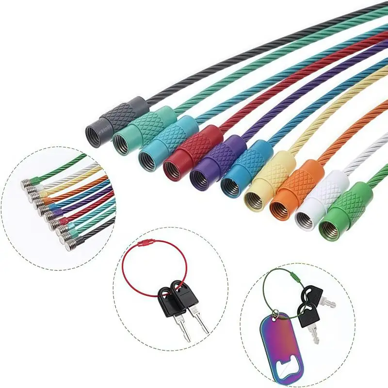 10Pcs Rust-Proof  Colorful Stainless Steel Wire Luggage Tag Clip Durable And Easy To Install Perfect For Travel And Everyday Use
