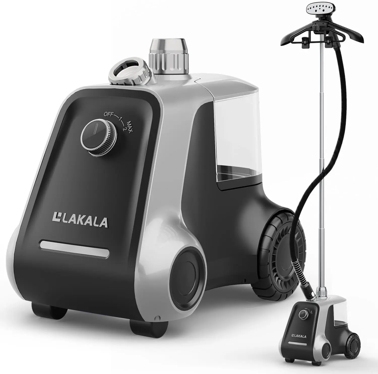 LAKALA Garment Steamer for Clothes, 30-Second Instant Heat-Up, 2.5L Water Tanks, with Pant Clips & Dual Hanger, Powerful Handhel