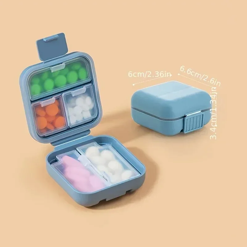 1pc Portable Sealed Pill Storage Box Compartment Portable Mini Pill Box Travel Pill Case Medicine Container