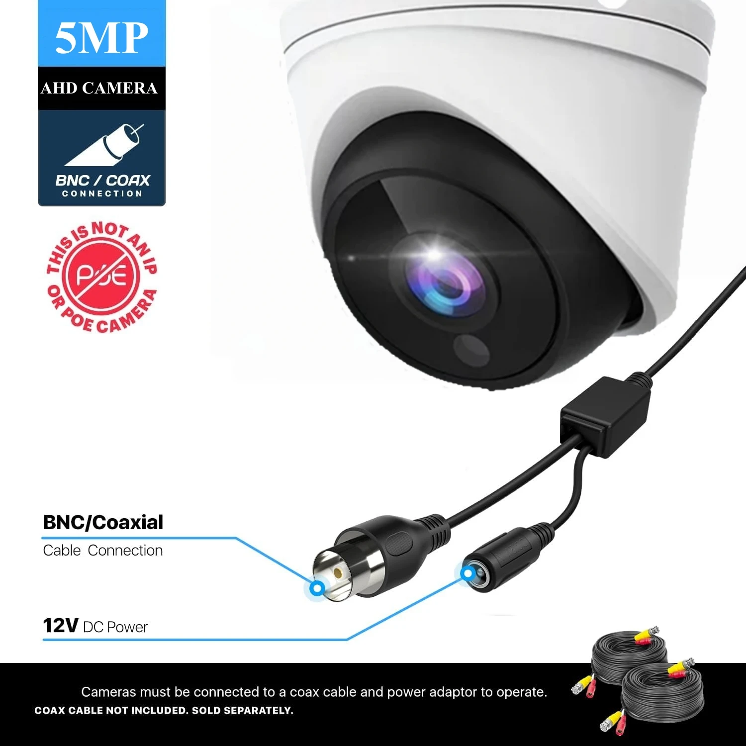 2MP 5MP Security Dome Camera AHD CVI TVI CVBS Outdoor Indoor Weatherproof with 3pcs Array IR LEDs for CCTV DVR System