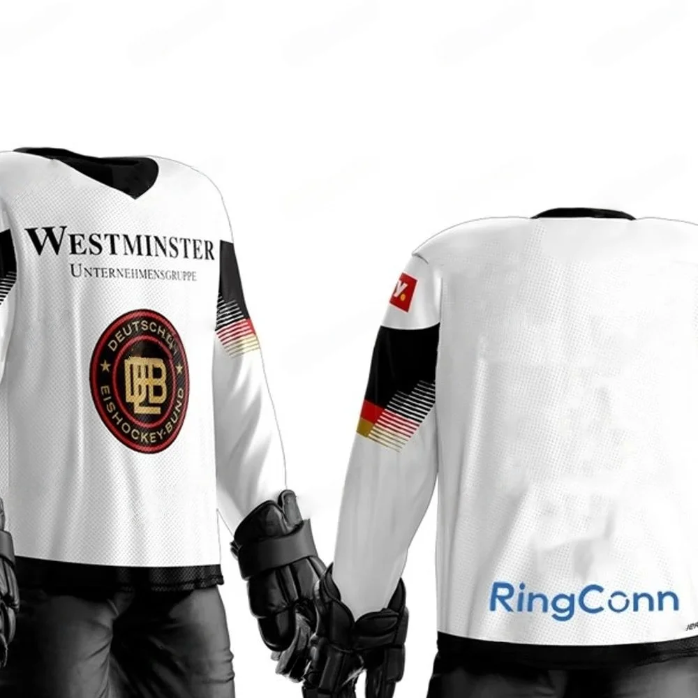 

Одежда для беременных женщин: Новая коллекция 2026 года – Футболка сборной Германии по хоккею с длинным рукавом и круглым вырезом DEL, 3D-принт, для домашних и выездных матчей