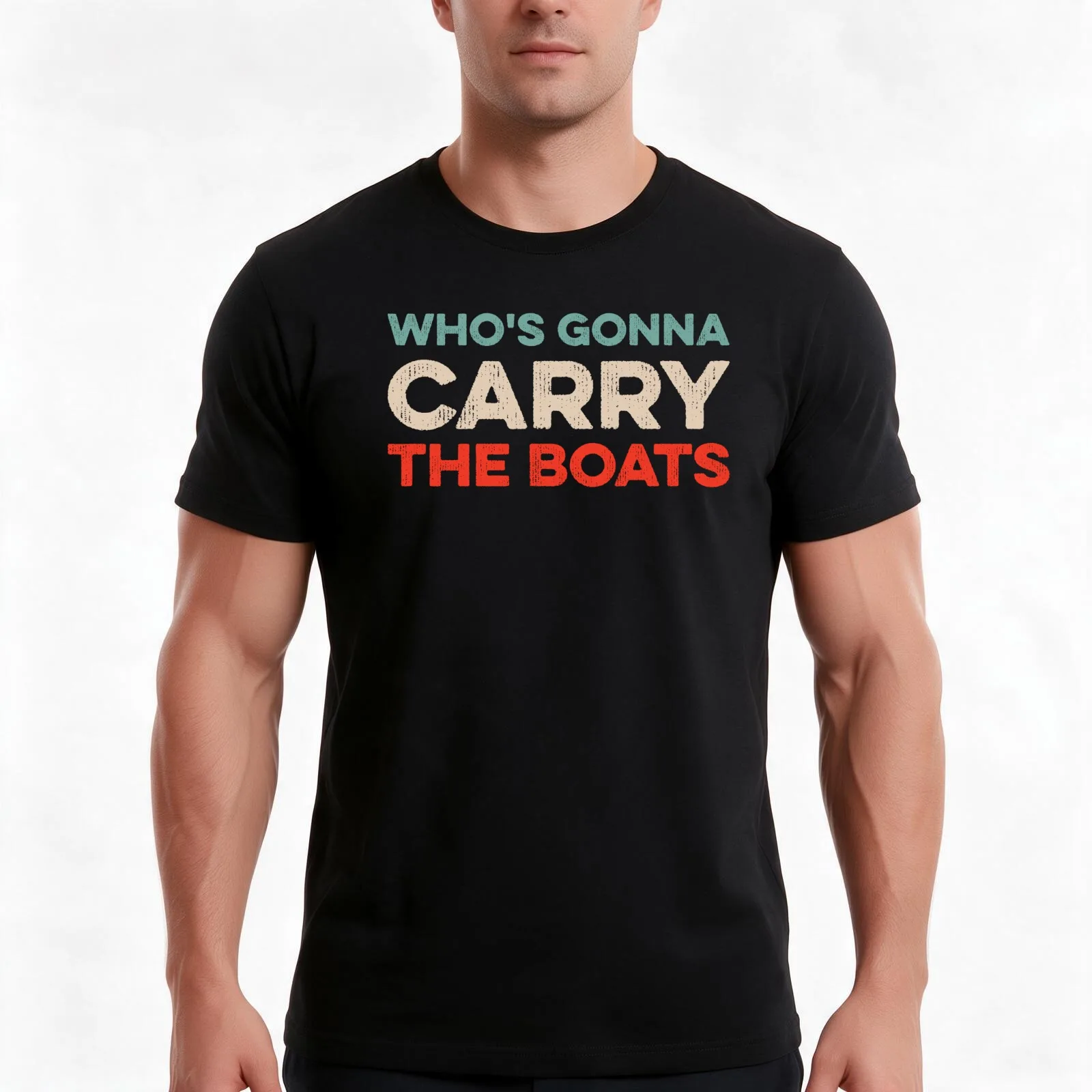 Who's Gonna Carry The Boats T-Shirt, Summer Casual Cotton Tee, Oversized Streetwear Tops, Vintage Graphic Print, 100% Cotton
