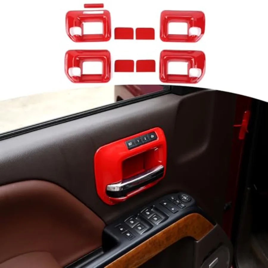 

for ado Inner Door Handle Cover Bowl Trim for Chevy ado GMC Sierra 2014-2018 Interior Accessories 4pcs
