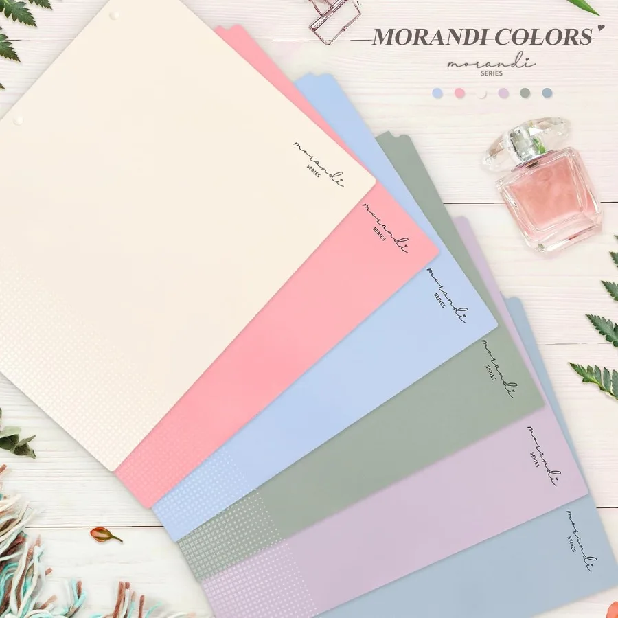 Plastic Folders with Pots Fit for 3 Ring Binder Letter Size Pastel Colors 6 Pack