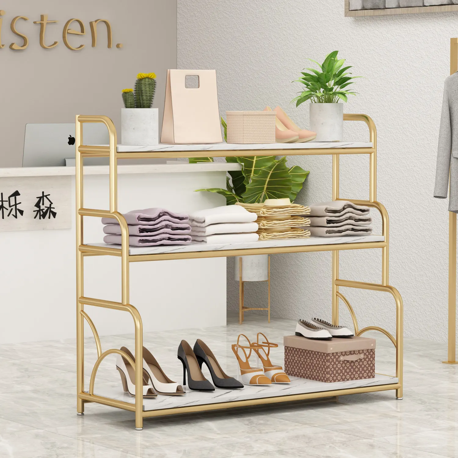 

Стеллаж для обуви в торговом центре, витрина для обуви, шкаф для обуви, стеллаж Zhongdao, многоярусная полка для мужской и женской одежды