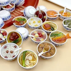 1PCS 4cm Miniature Chinese Desserts Dollhouse Bowl Desserts Food Mini Pretend Food Doll Kitchen Decor Accessories Home Kawaii