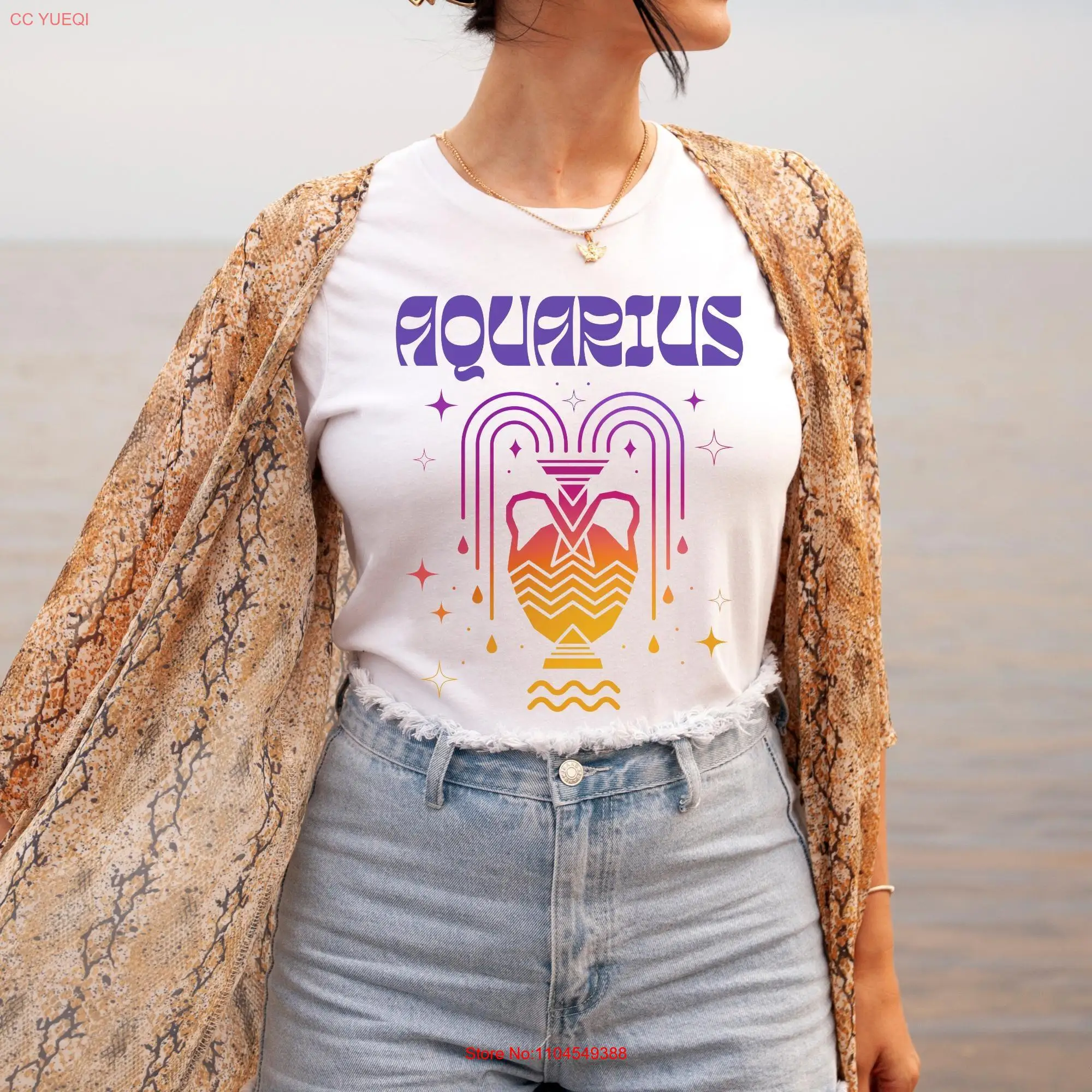 

Aquarius Zodiac Sign t shirt birthday tee gift astrology lover retro inspired long or short sleeves