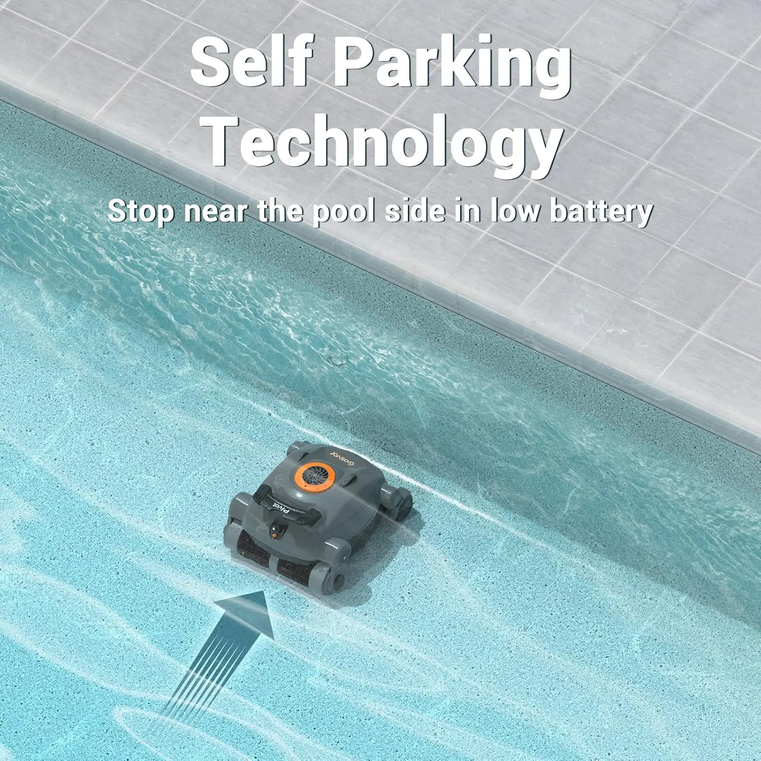 Robot aspirapolvere senza fili, arrampicata su pareti, durata della batteria estesa, parcheggio automatico, aspirapolvere automatico per piscine interrate fino a 1,1
