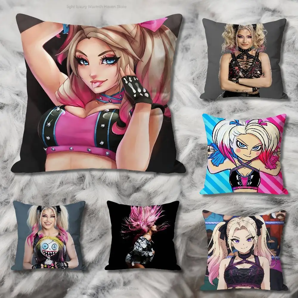 

Wrestling A-Alexa B-Bliss Pillow Cases for Bedroom Living Room Sofa Home Decor Polyester Cushion Cover with Zipper