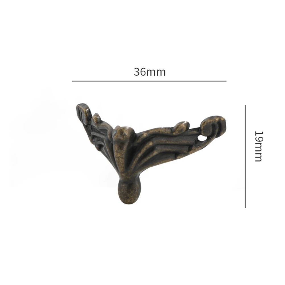 Antique Zinc Alloy Corner Protectors 4 Pack for Furniture Table Legs Desk Edges Box Corners and Decorative Metal Reinforcement