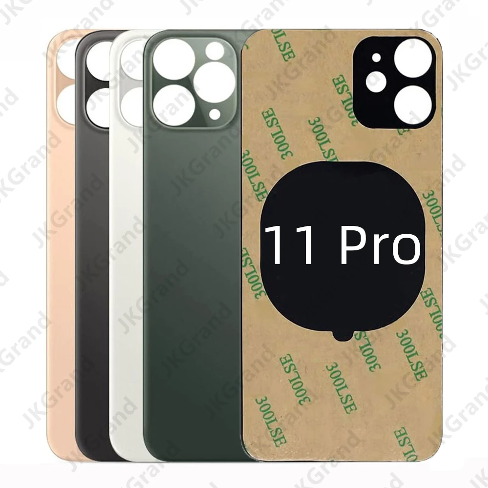 Untuk iPhone 11 Pro penutup baterai Panel kaca belakang suku cadang pengganti bagian pintu belakang kamera lubang besar kualitas optimal casing Bezel