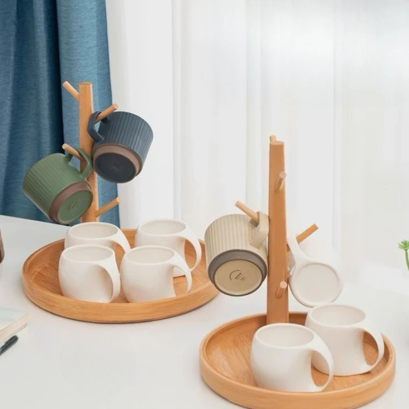 Nanzhu six-claw mug holder, solid wood cup holder, creative cup drain holder, water cup hanger