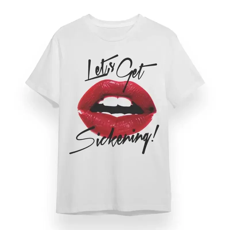Женская футболка Let's Get Sickening белого цвета, 100% хлопок