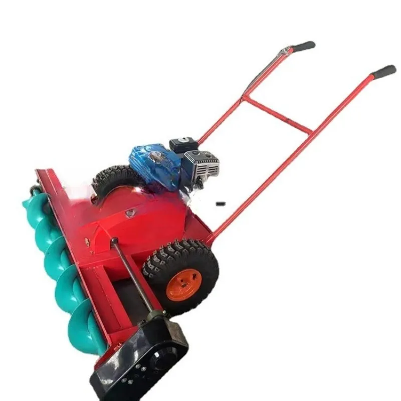 Hand push brush type small snow plow, fully automatic square snow thrower