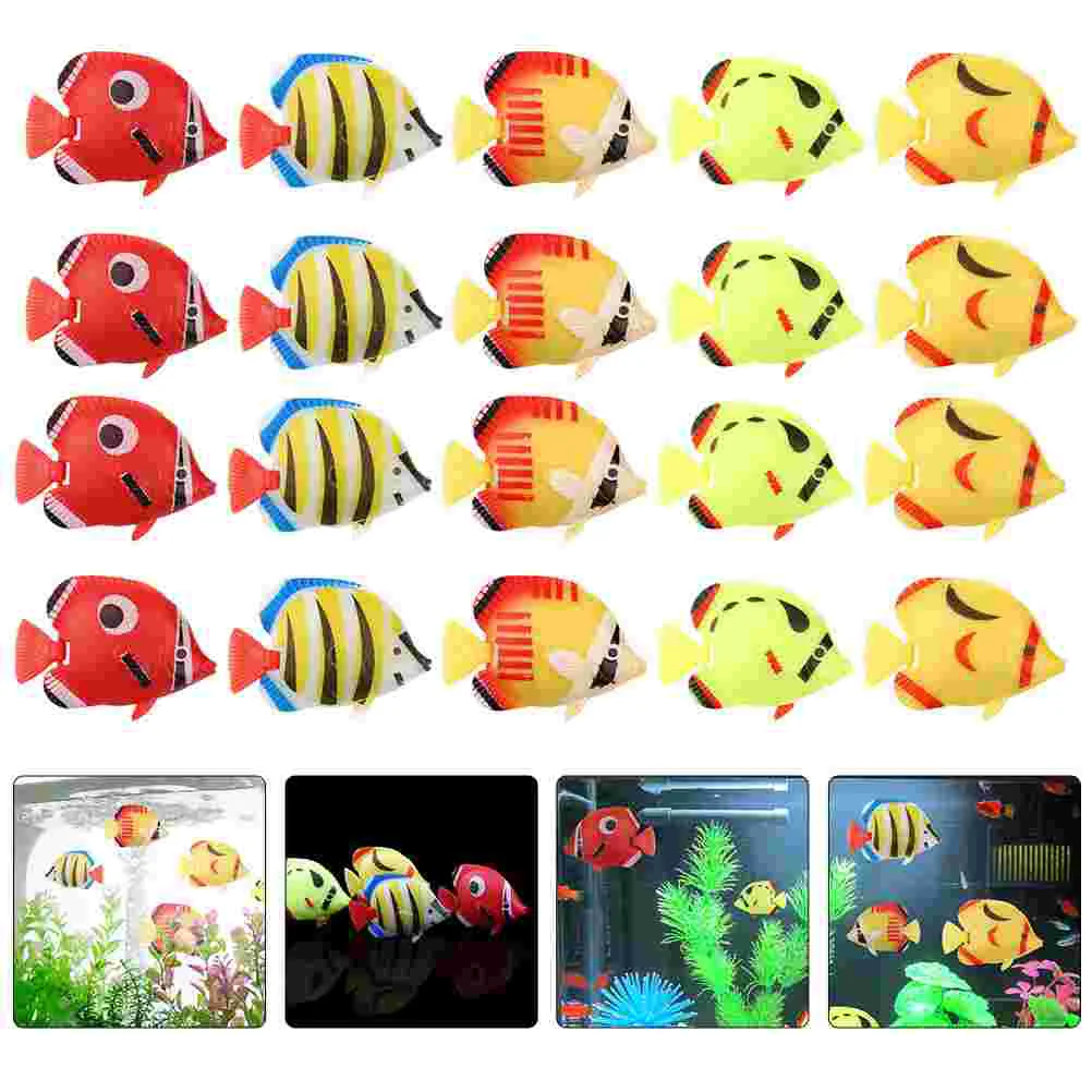 25 PCS Ornamental Fake Fish Decor Aquarium Simulation Tank Landscape Decorate Plastic Artificial