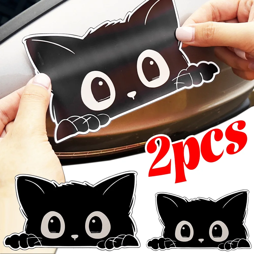 

Black Cat Car Sticker Funny Peeking Scratch Decor Decal Auto Motorcycle Electric Vehicle Bumper Body Styling PVC Accessories