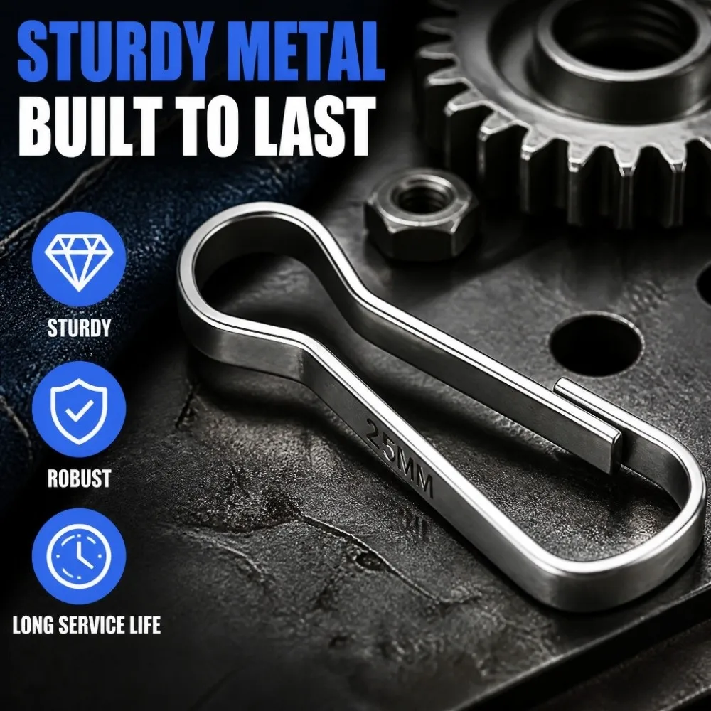 100pcs Durable 304 Stainless Steel Spring Hooks Metal Thicken Rust-Proof Lanyard Clasp Hooks Heavy Duty Zipper J Clip Key Chain