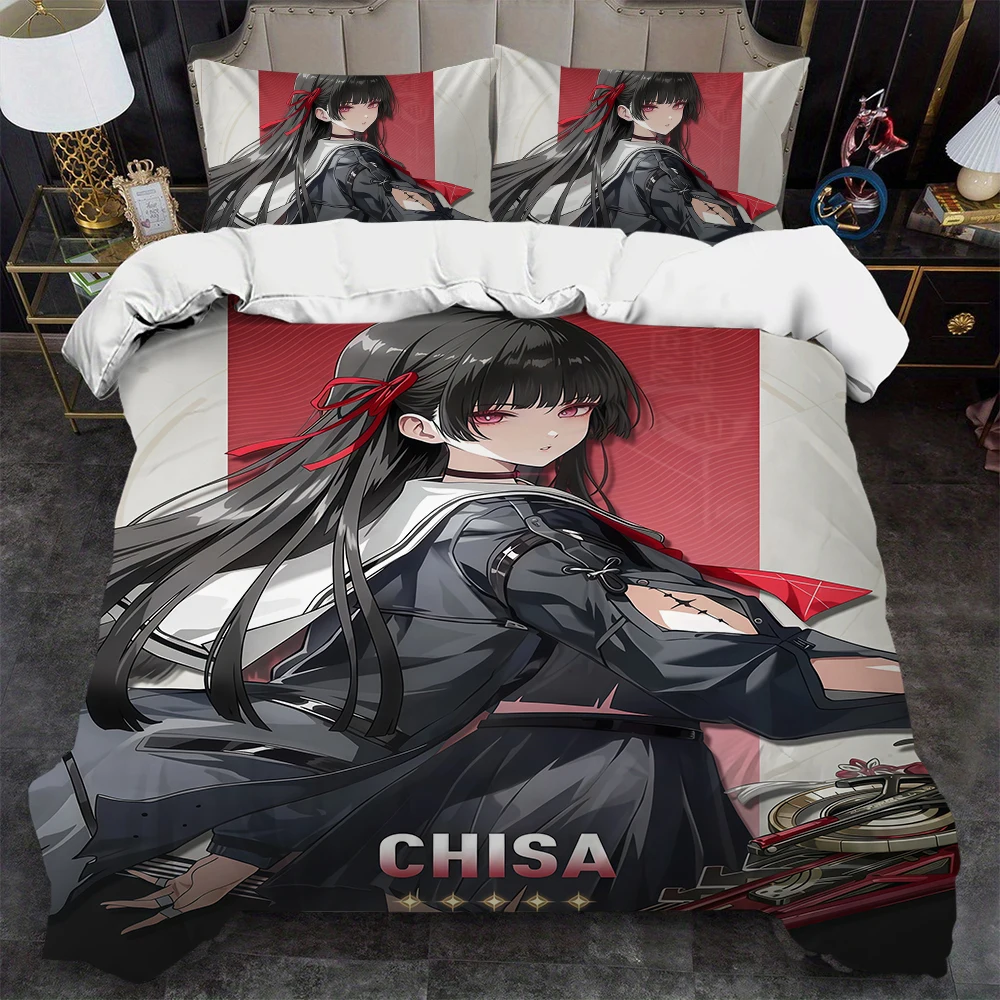 CHISA Wuthering Waves Duvet Cover Set Soft Wash Bed 3 Piece Summer Comfortable Student Dormitory Home Baby Bedding Best seller