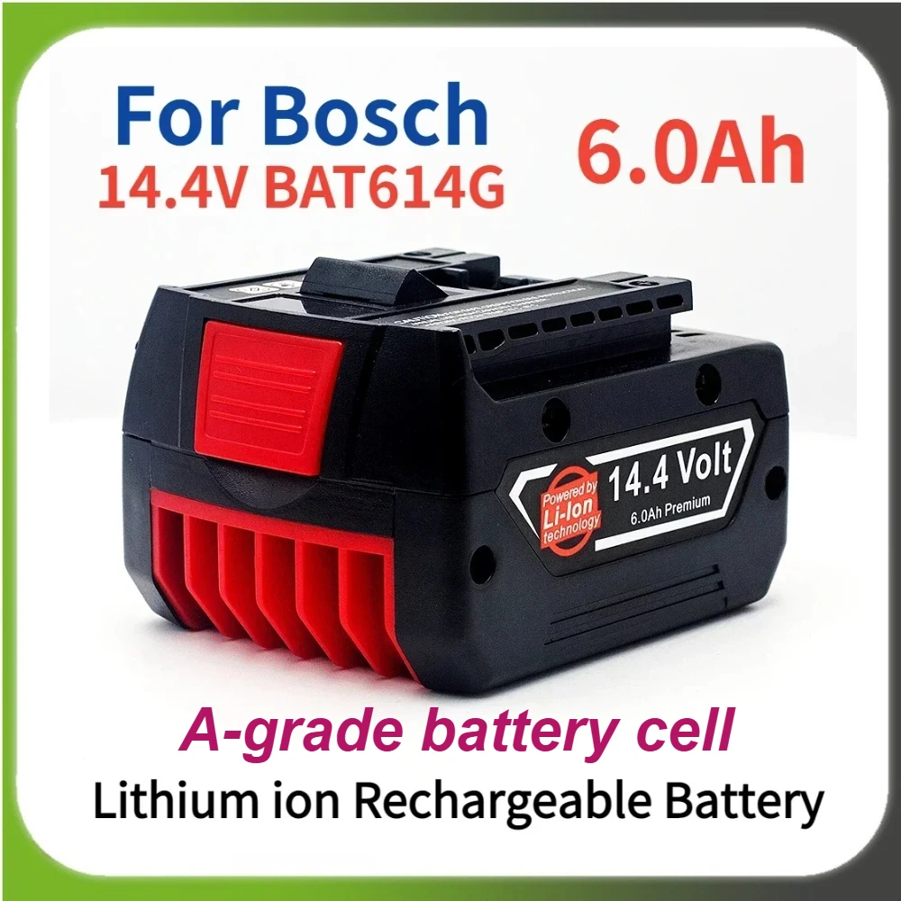 

【Upgraded】 Rechargeable Battery for Bosch Power tool 14.4V 6.0Ah for GBH GDR GSR DDS180 BAT614G (KC) Replacement Li-ion Battery